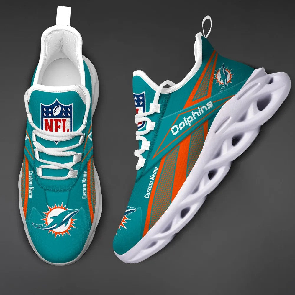Ideafootwear Miami Dolphins NFL Max Soul Shoes Sneakers For Men And Women