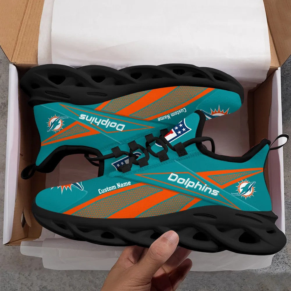 Ideafootwear Miami Dolphins NFL Max Soul Shoes Sneakers For Men And Women