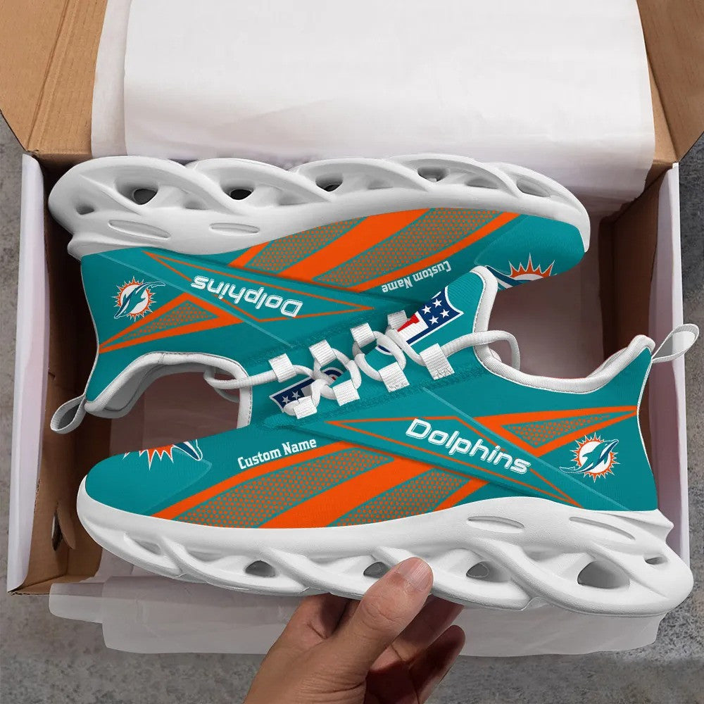 Ideafootwear Miami Dolphins NFL Max Soul Shoes Sneakers For Men And Women