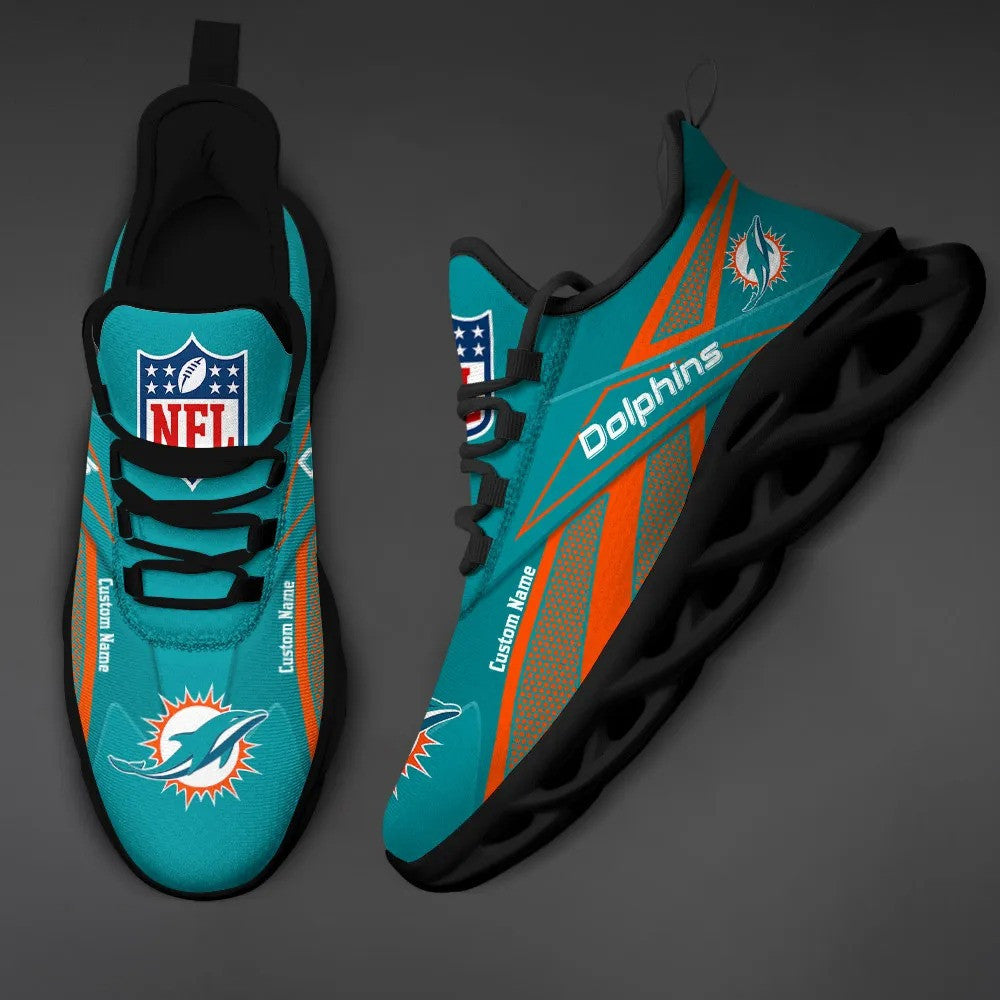 Ideafootwear Miami Dolphins NFL Max Soul Shoes Sneakers For Men And Women