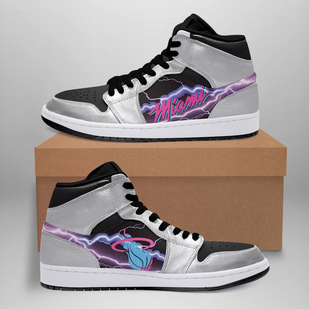 Ideafootwear Miami Heat High Top Canvas Sneakers Shoes For Men And Women