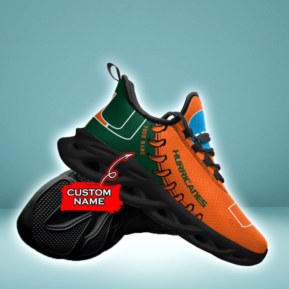 Ideafootwear Miami Hurricanes NCAA Max Soul Shoes Sneakers For Men And Women