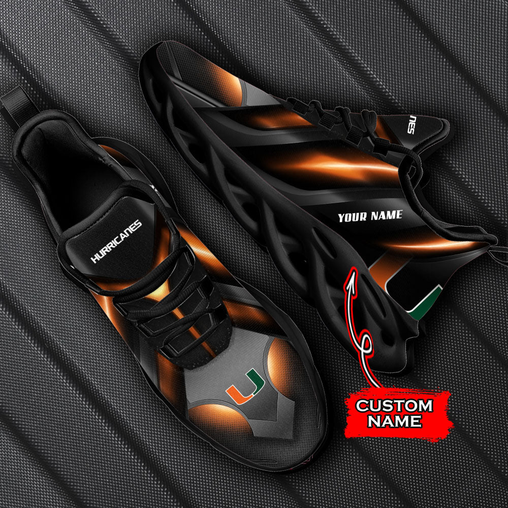Ideafootwear Miami Hurricanes NCAA Max Soul Shoes Sneakers For Men And Women