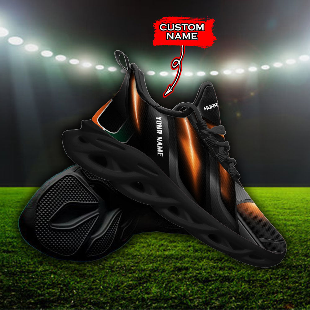 Ideafootwear Miami Hurricanes NCAA Max Soul Shoes Sneakers For Men And Women