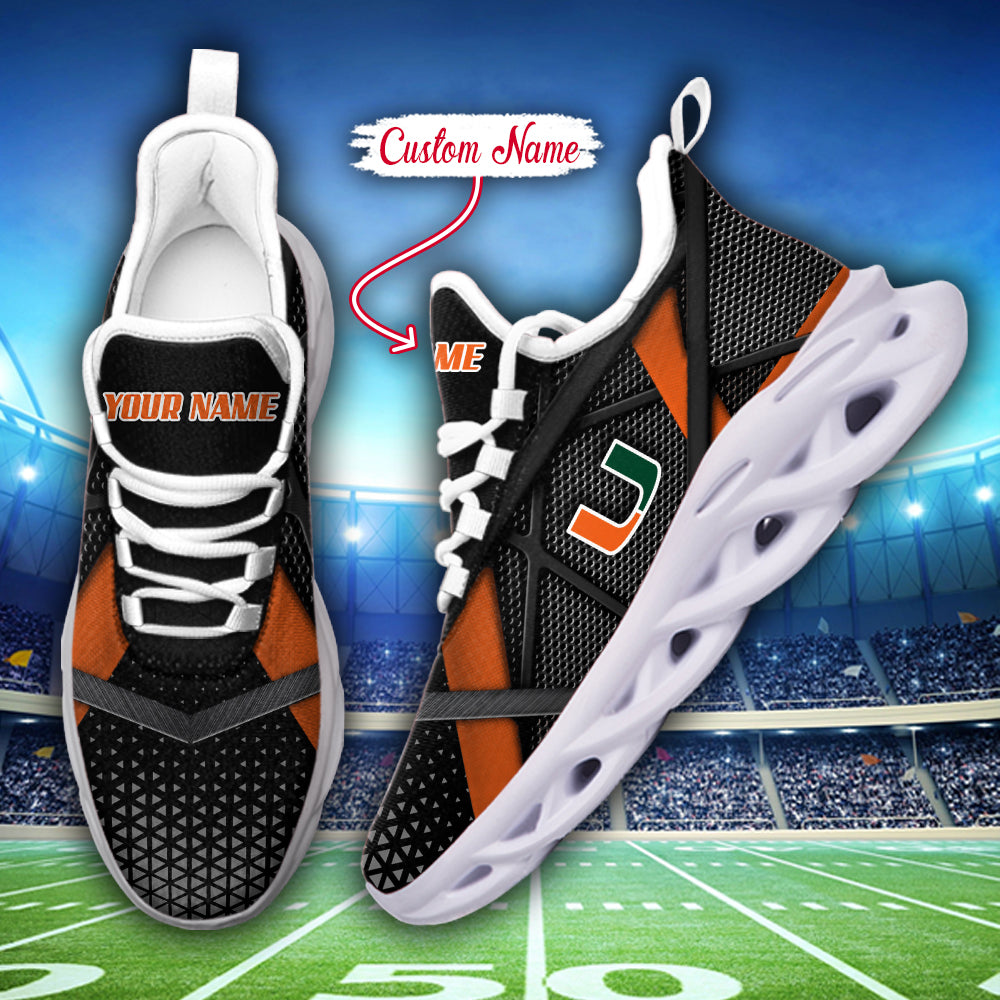 Ideafootwear Miami Hurricanes NCAA Max Soul Shoes Sneakers For Men And Women