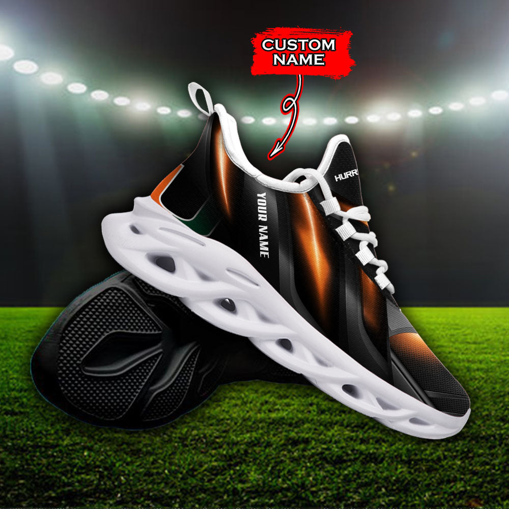 Ideafootwear Miami Hurricanes NCAA Max Soul Shoes Sneakers For Men And Women