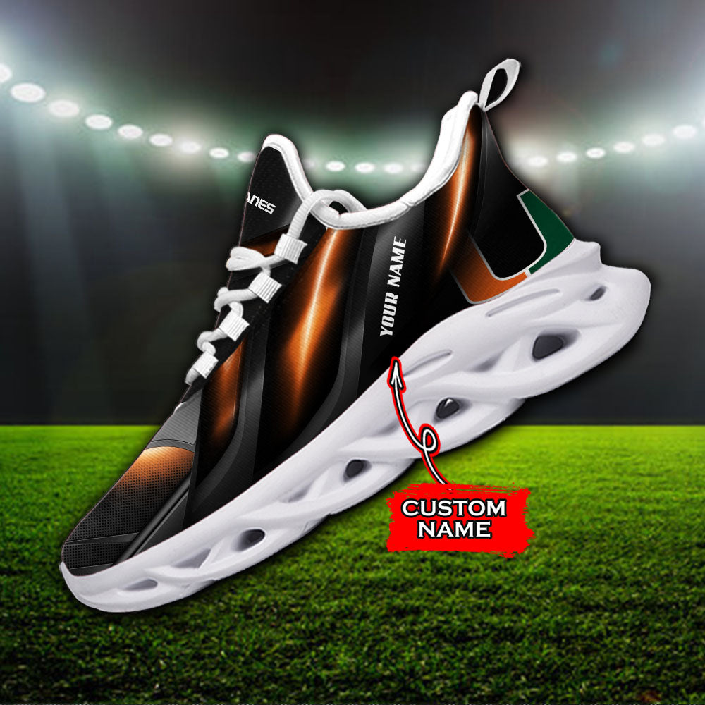 Ideafootwear Miami Hurricanes NCAA Max Soul Shoes Sneakers For Men And Women