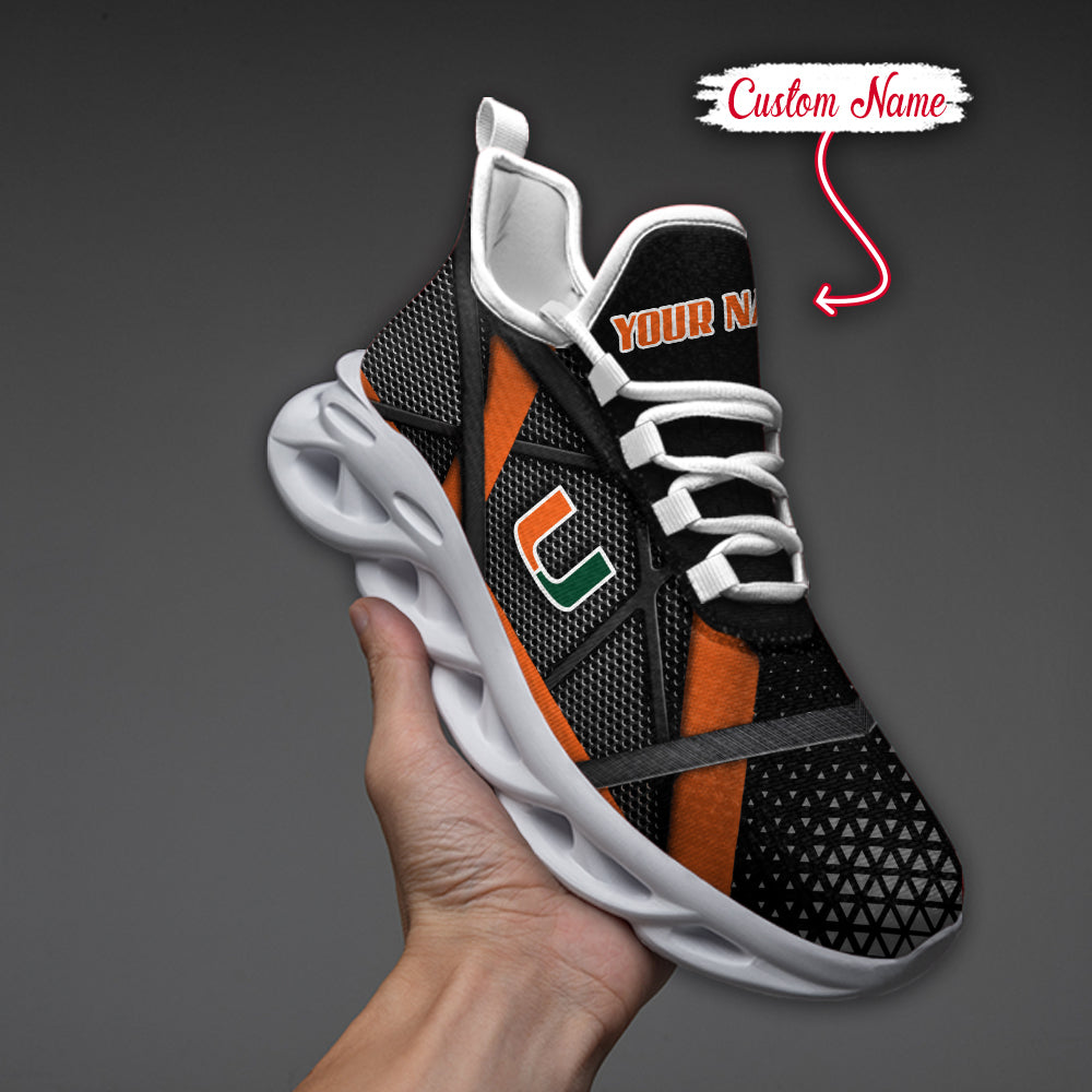 Ideafootwear Miami Hurricanes NCAA Max Soul Shoes Sneakers For Men And Women