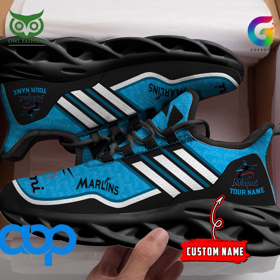 Ideafootwear Miami Marlins Max Soul Shoes Sneakers For Men And Women