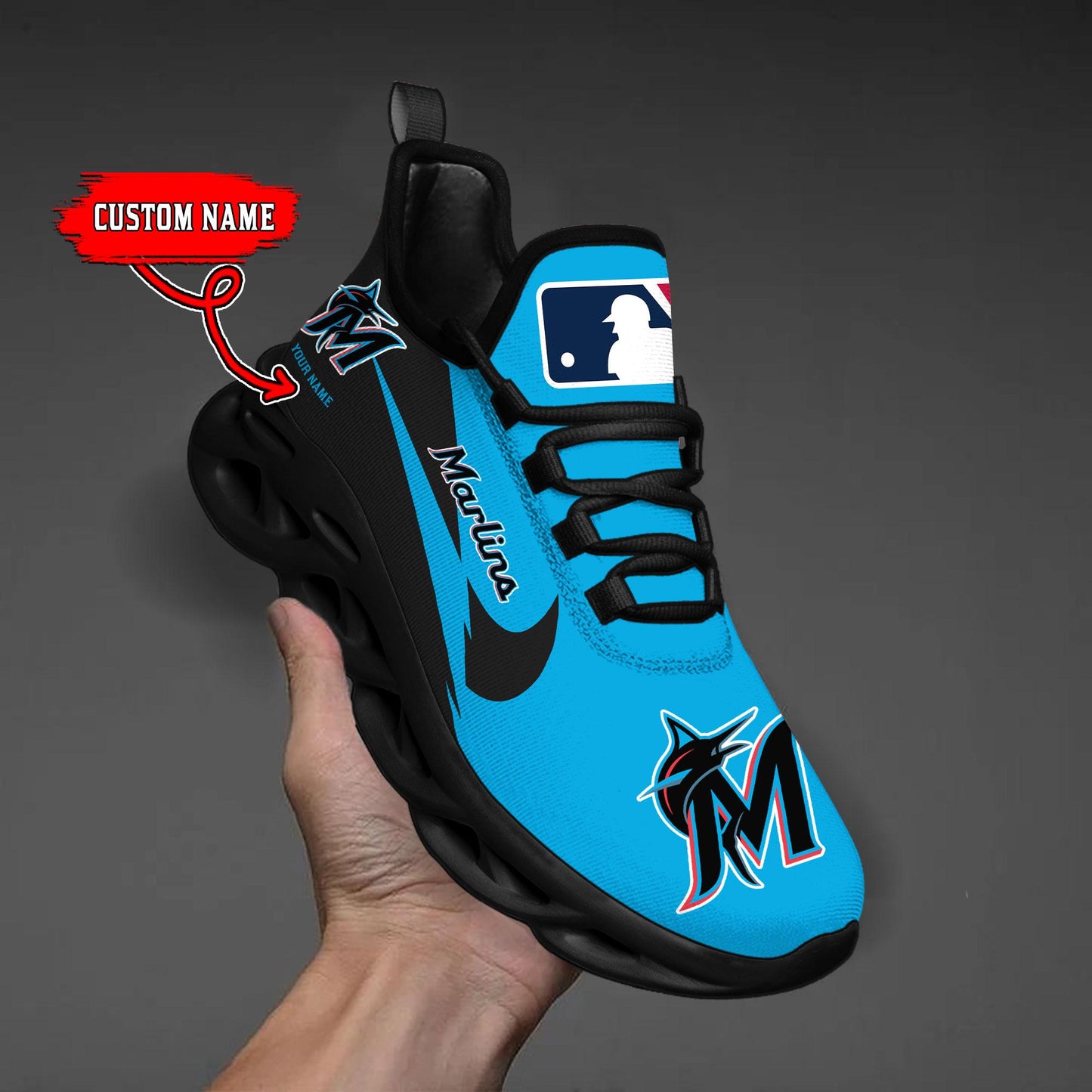 Ideafootwear Miami Marlins Max Soul Shoes Sneakers For Men And Women