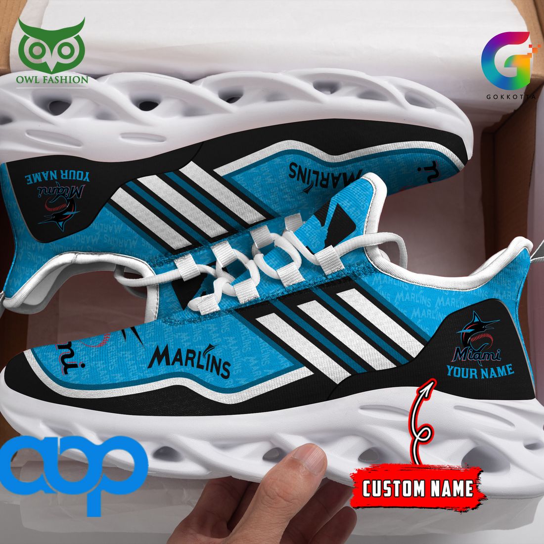 Ideafootwear Miami Marlins Max Soul Shoes Sneakers For Men And Women
