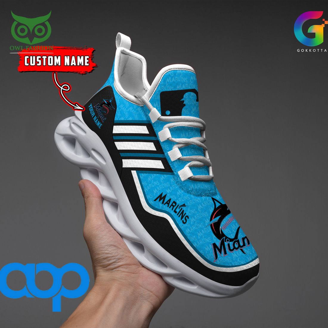 Ideafootwear Miami Marlins Max Soul Shoes Sneakers For Men And Women