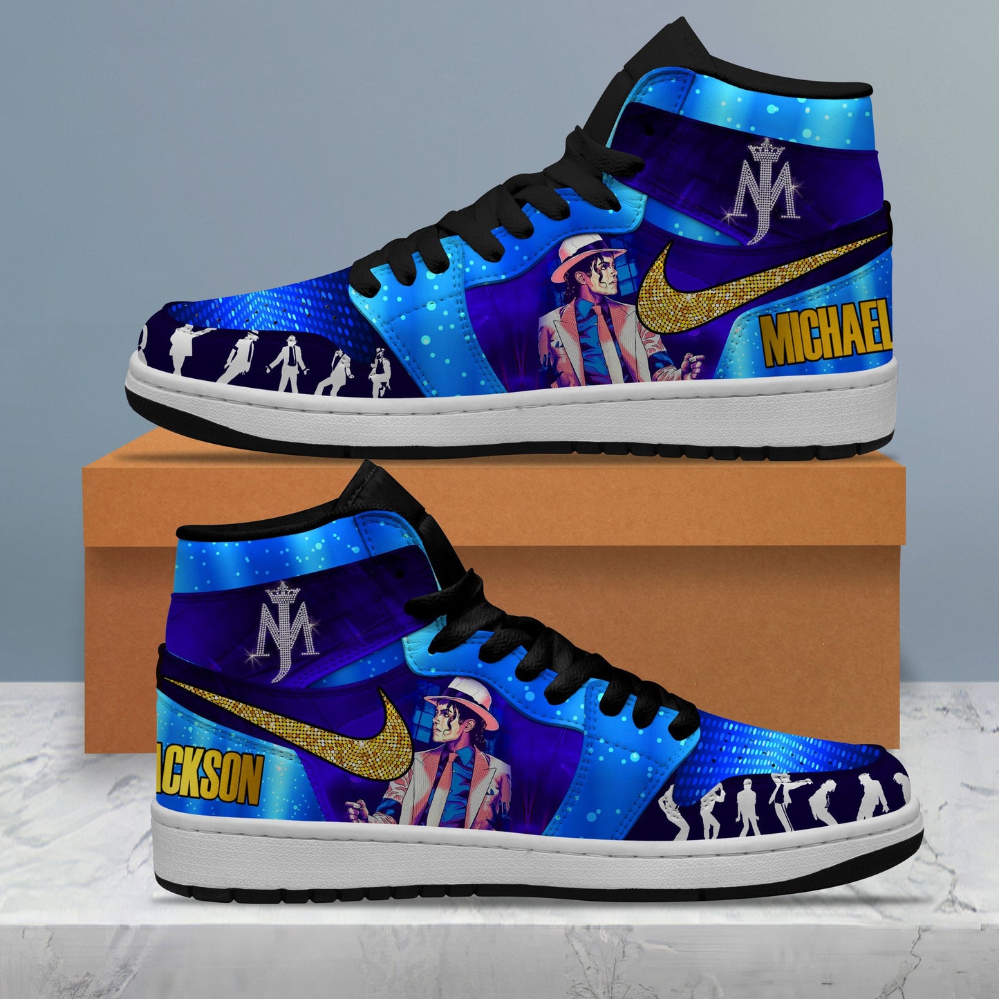 Ideafootwear Michael Jackson AJ1 High Sneakers Shoes For Men And Women