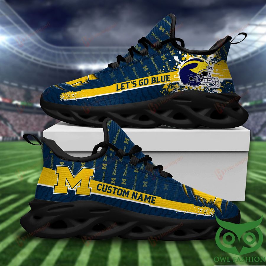 Ideafootwear Michigan Wolverines Max Soul Shoes Sneakers For Men And Women