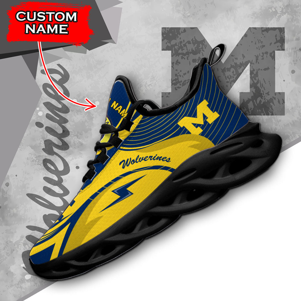 Ideafootwear Michigan Wolverines NCAA Max Soul Shoes Sneakers For Men And Women