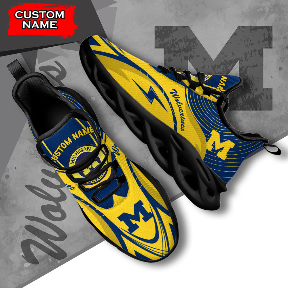 Ideafootwear Michigan Wolverines NCAA Max Soul Shoes Sneakers For Men And Women