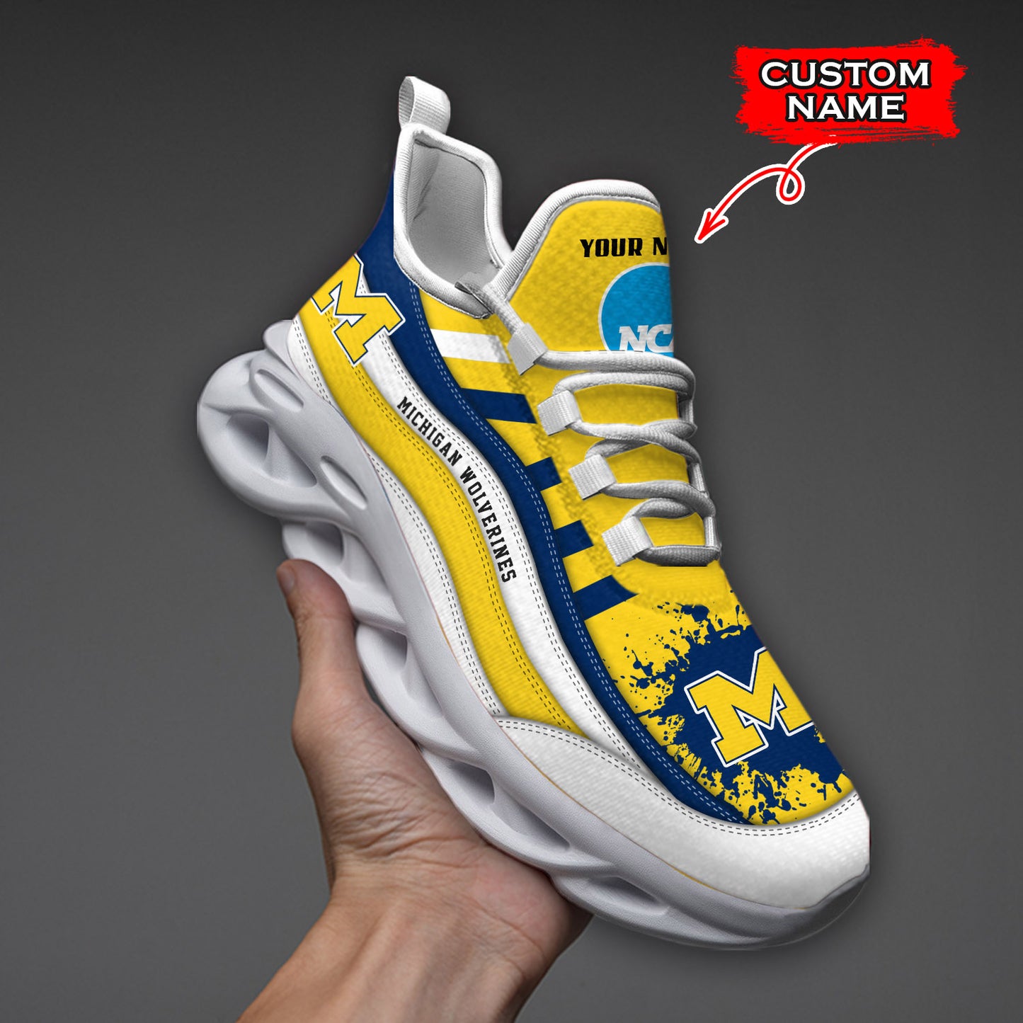 Ideafootwear Michigan Wolverines NCAA Max Soul Shoes Sneakers For Men And Women
