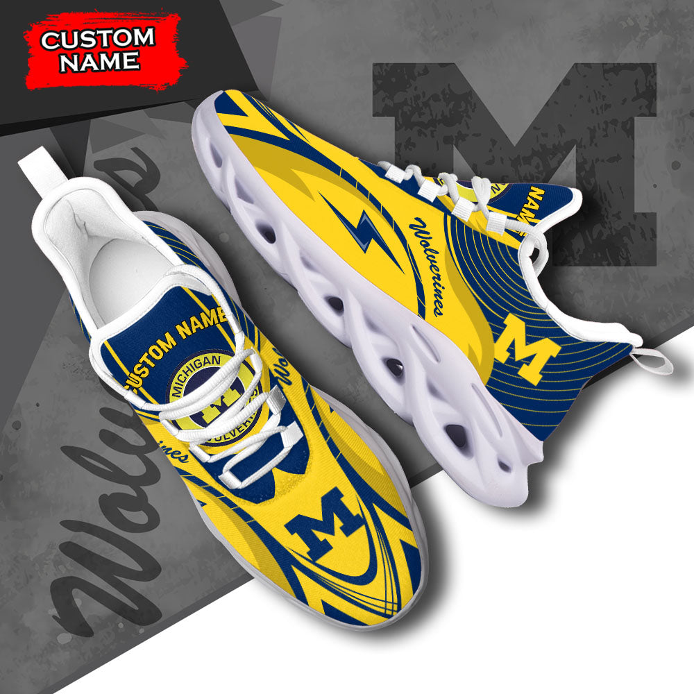 Ideafootwear Michigan Wolverines NCAA Max Soul Shoes Sneakers For Men And Women