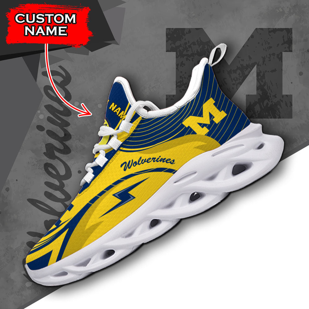 Ideafootwear Michigan Wolverines NCAA Max Soul Shoes Sneakers For Men And Women