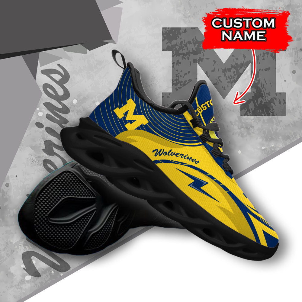Ideafootwear Michigan Wolverines NCAA Max Soul Shoes Sneakers For Men And Women