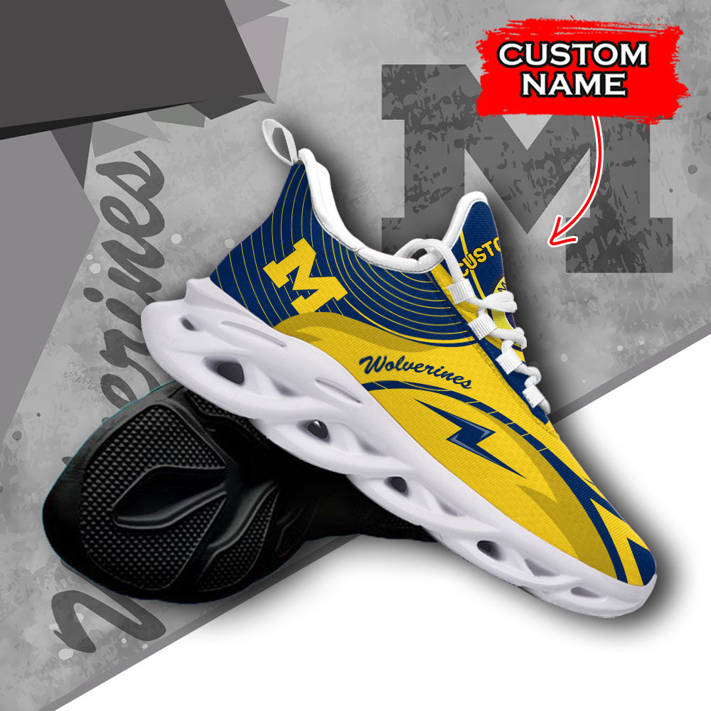 Ideafootwear Michigan Wolverines NCAA Max Soul Shoes Sneakers For Men And Women