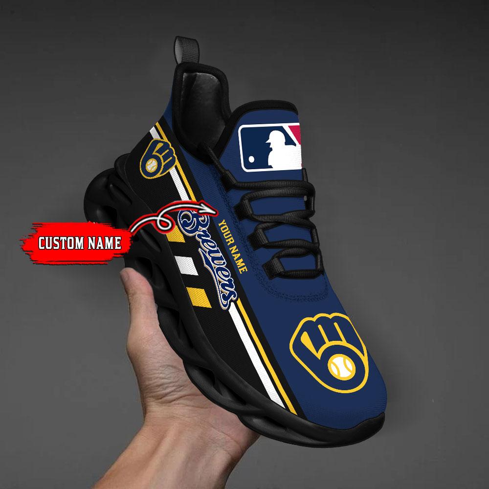 Ideafootwear Milwaukee Brewers Max Soul Shoes Sneakers For Men And Women