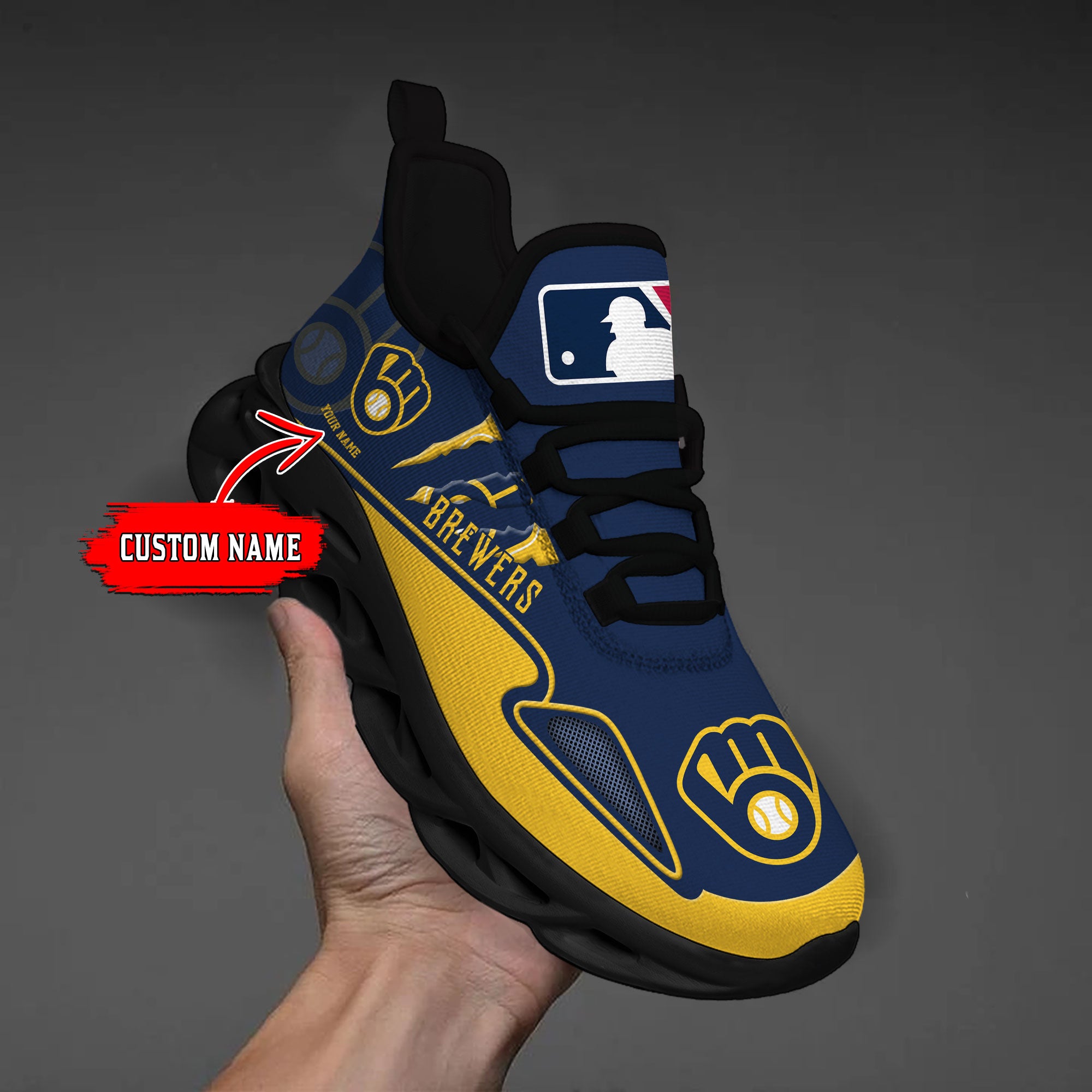Ideafootwear Milwaukee Brewers Max Soul Shoes Sneakers For Men And Women