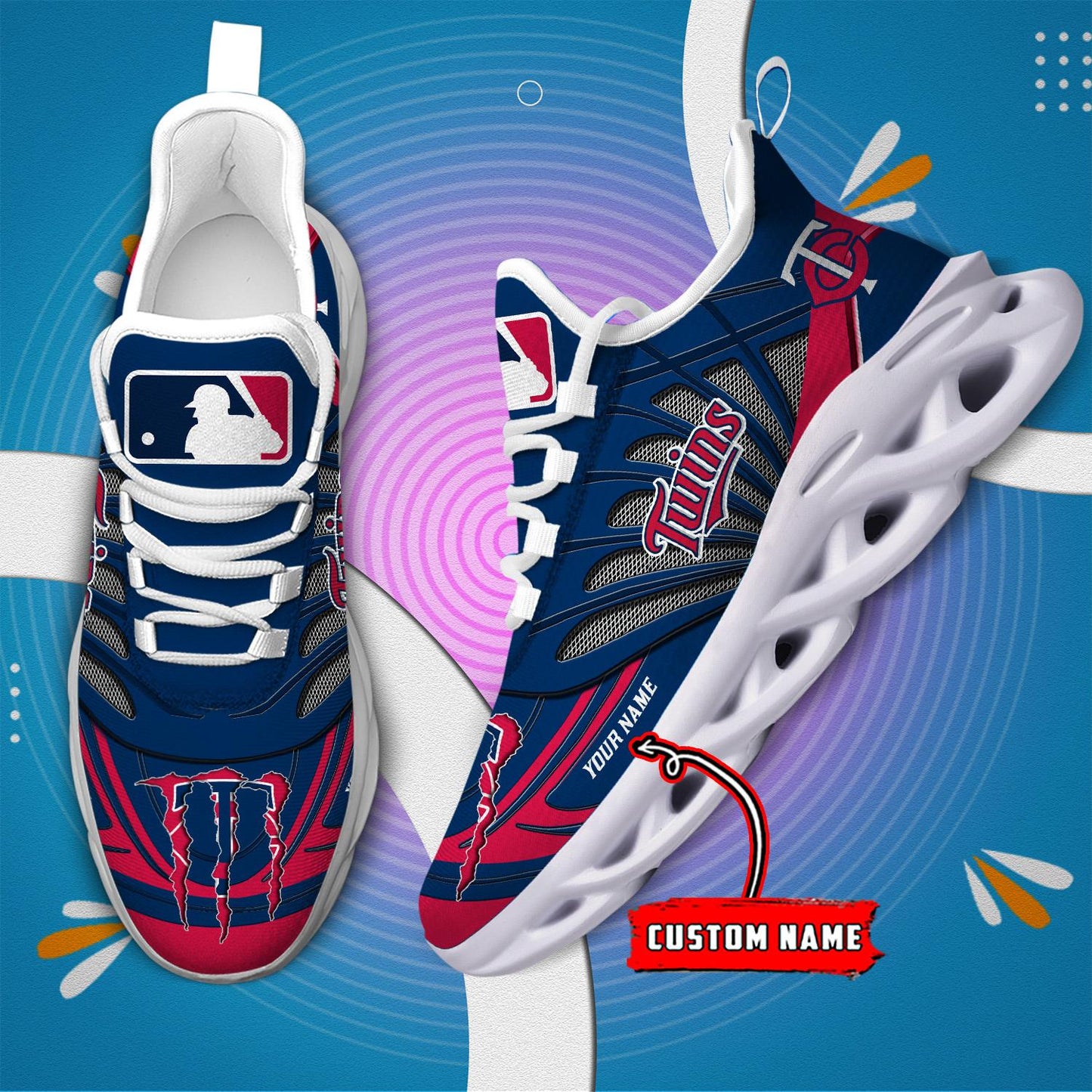 Ideafootwear Minnesota Twins Max Soul Shoes Sneakers For Men And Women