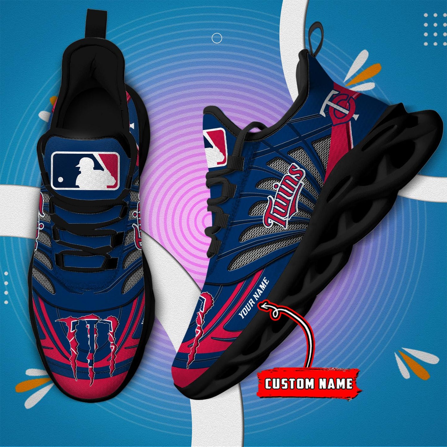 Ideafootwear Minnesota Twins Max Soul Shoes Sneakers For Men And Women