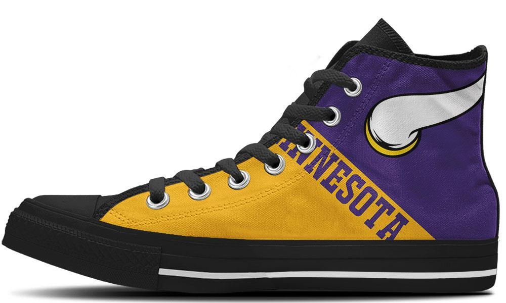 Ideafootwear Minnesota Vikings Low Top Canvas Sneakers Shoes For Men And Women
