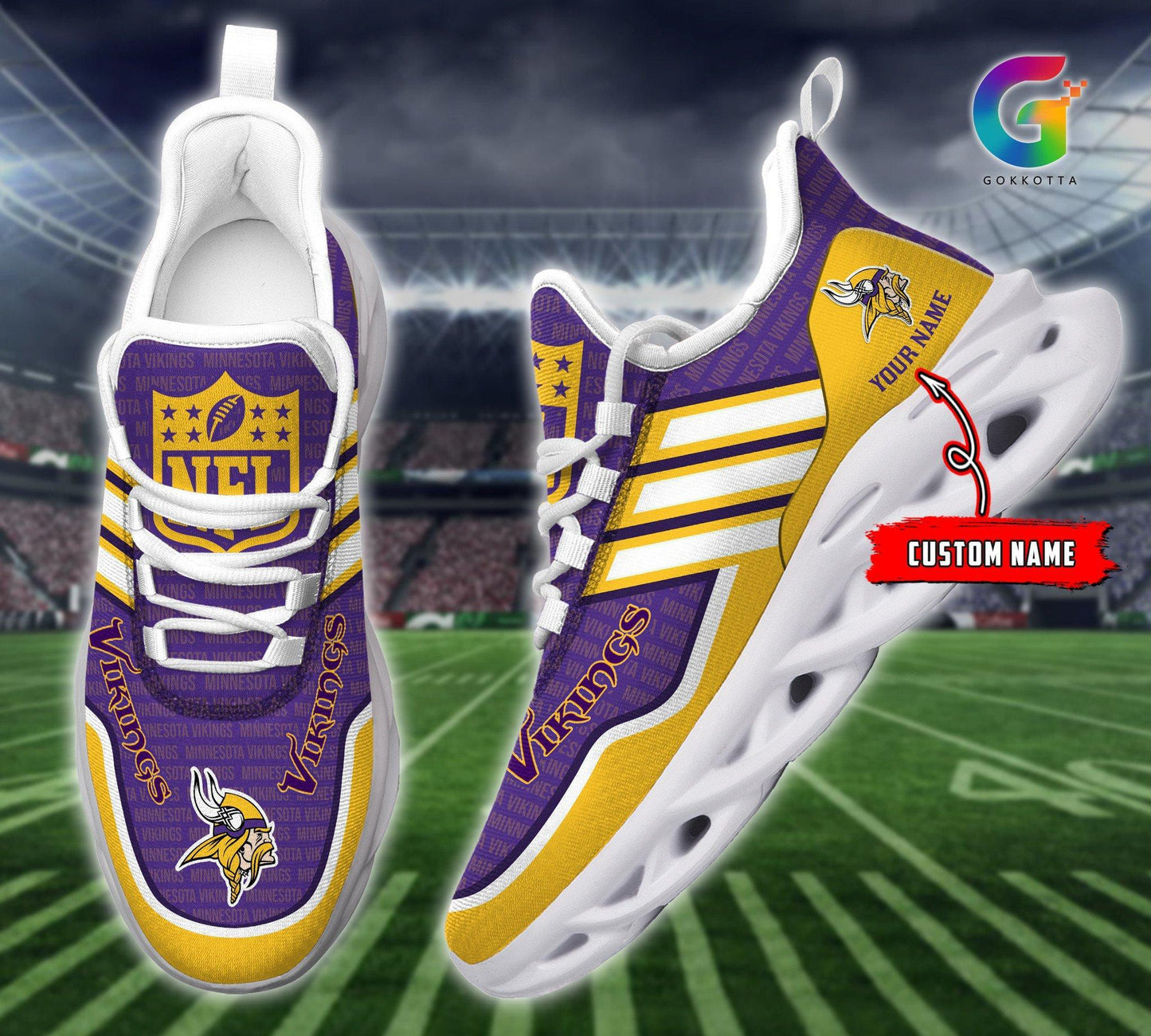 Ideafootwear Minnesota Vikings Max Soul Shoes Sneakers For Men And Women