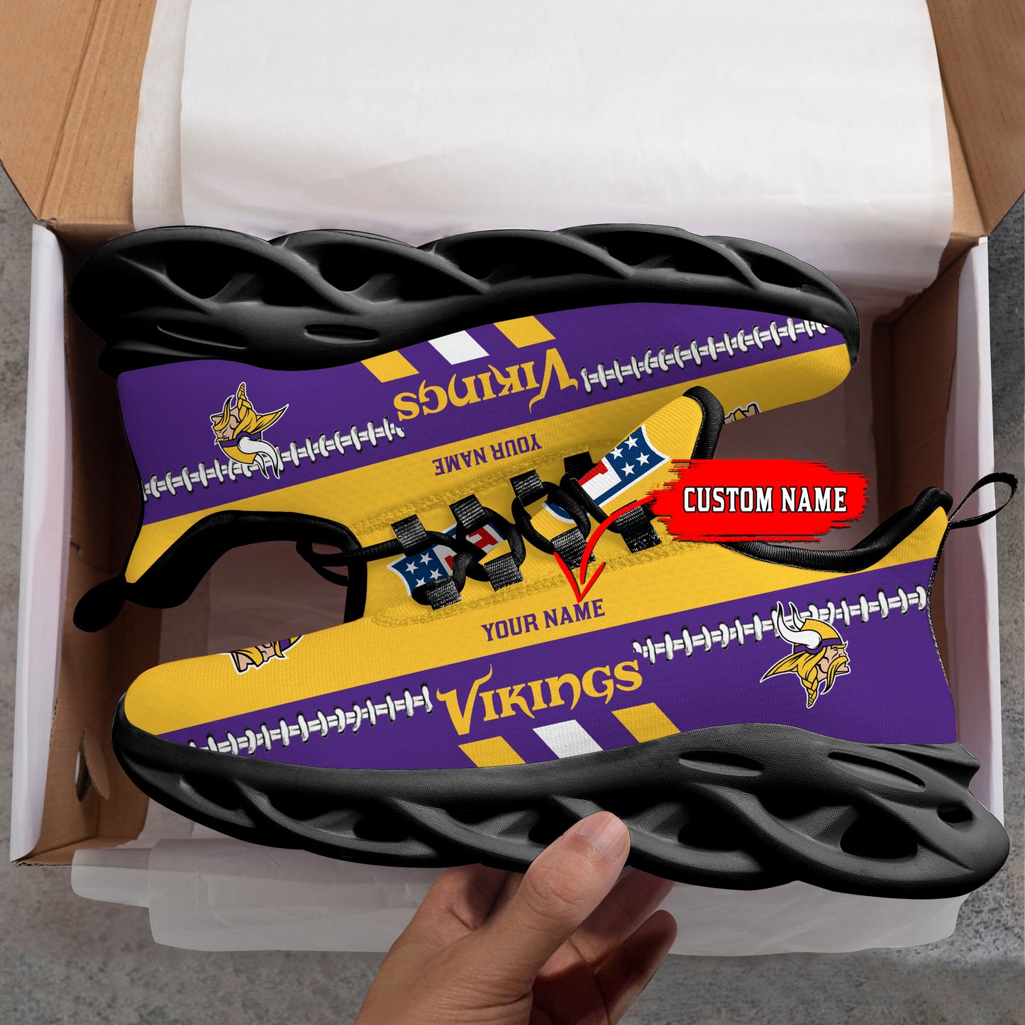 Ideafootwear Minnesota Vikings Max Soul Shoes Sneakers For Men And Women