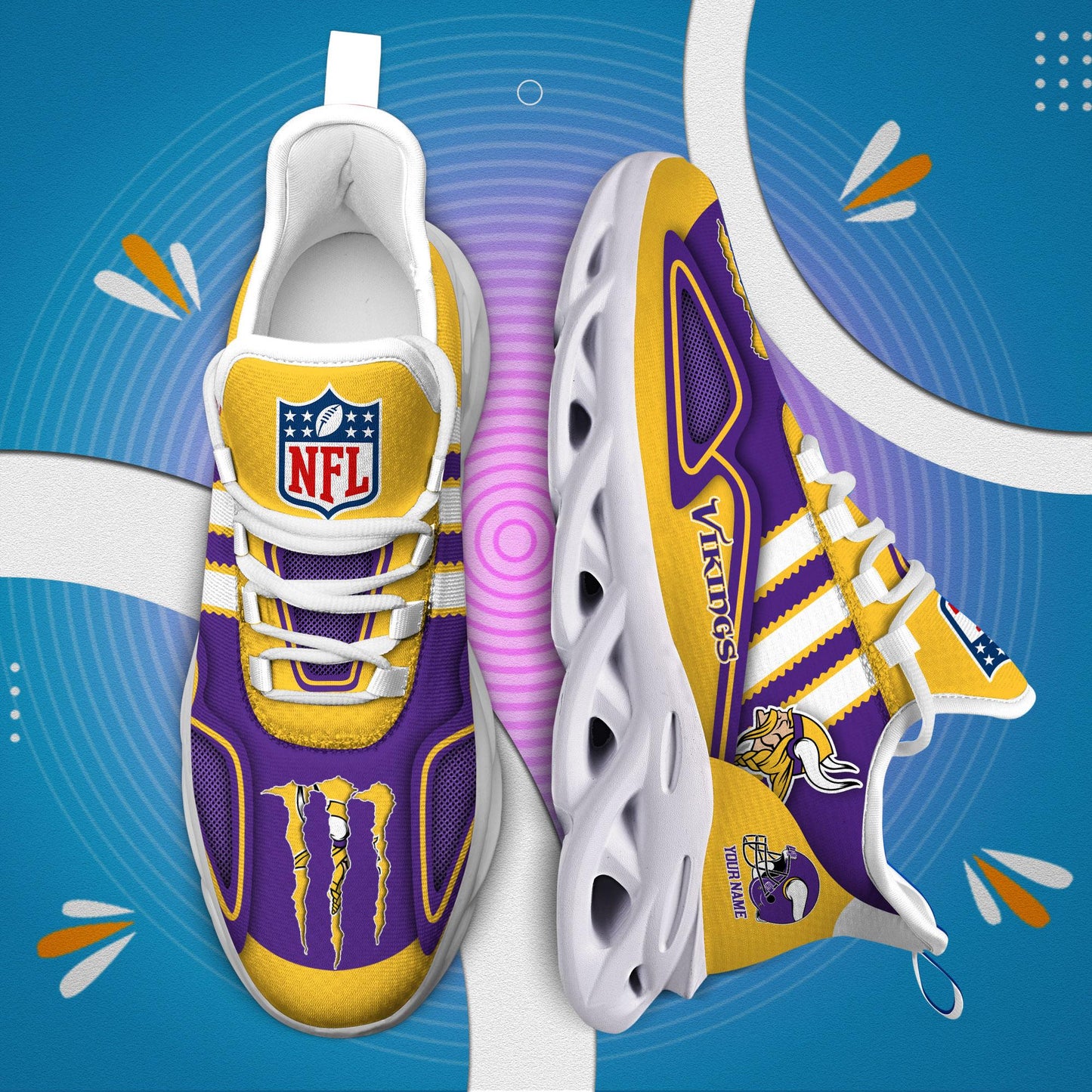 Ideafootwear Minnesota Vikings Max Soul Shoes Sneakers For Men And Women