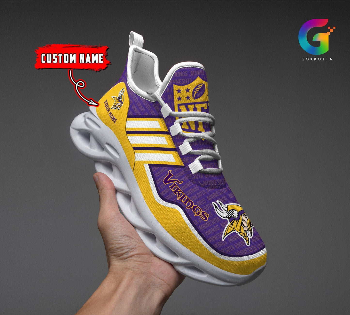 Ideafootwear Minnesota Vikings Max Soul Shoes Sneakers For Men And Women