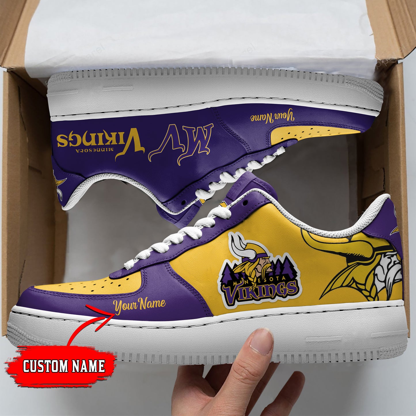 Ideafootwear Minnesota Vikings NFL Air Low-Top Sneakers Shoes For Men And Women