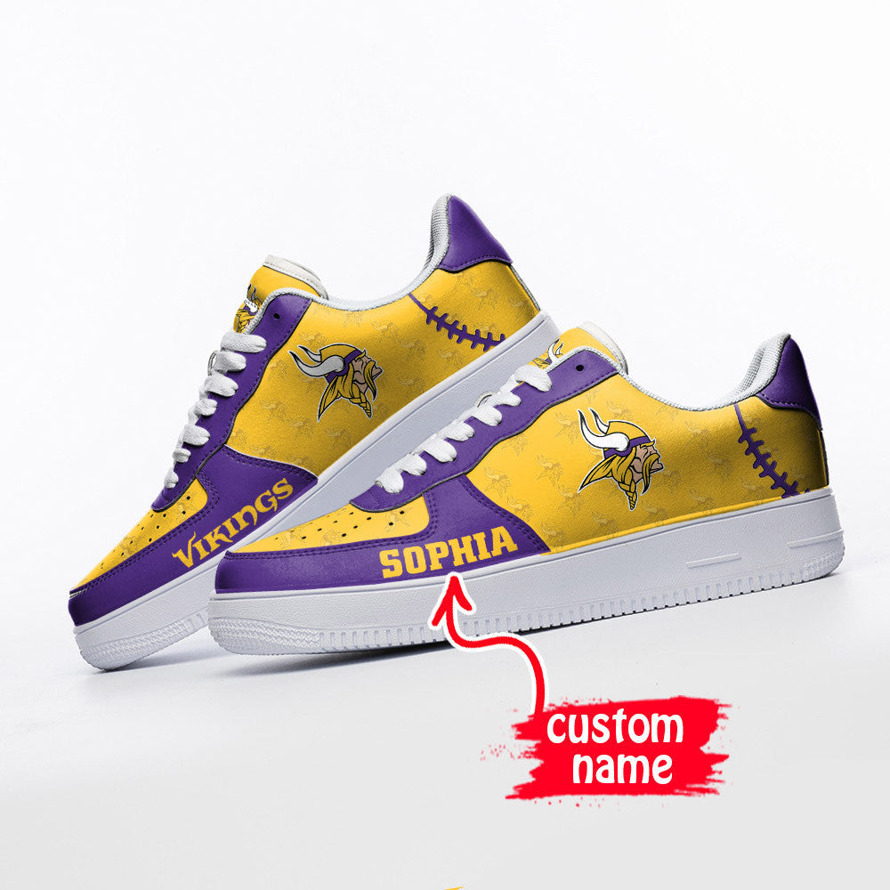 Ideafootwear Minnesota Vikings NFL Air Low-Top Sneakers Shoes For Men And Women