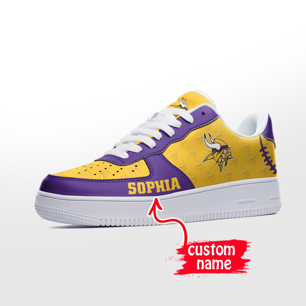 Ideafootwear Minnesota Vikings NFL Air Low-Top Sneakers Shoes For Men And Women