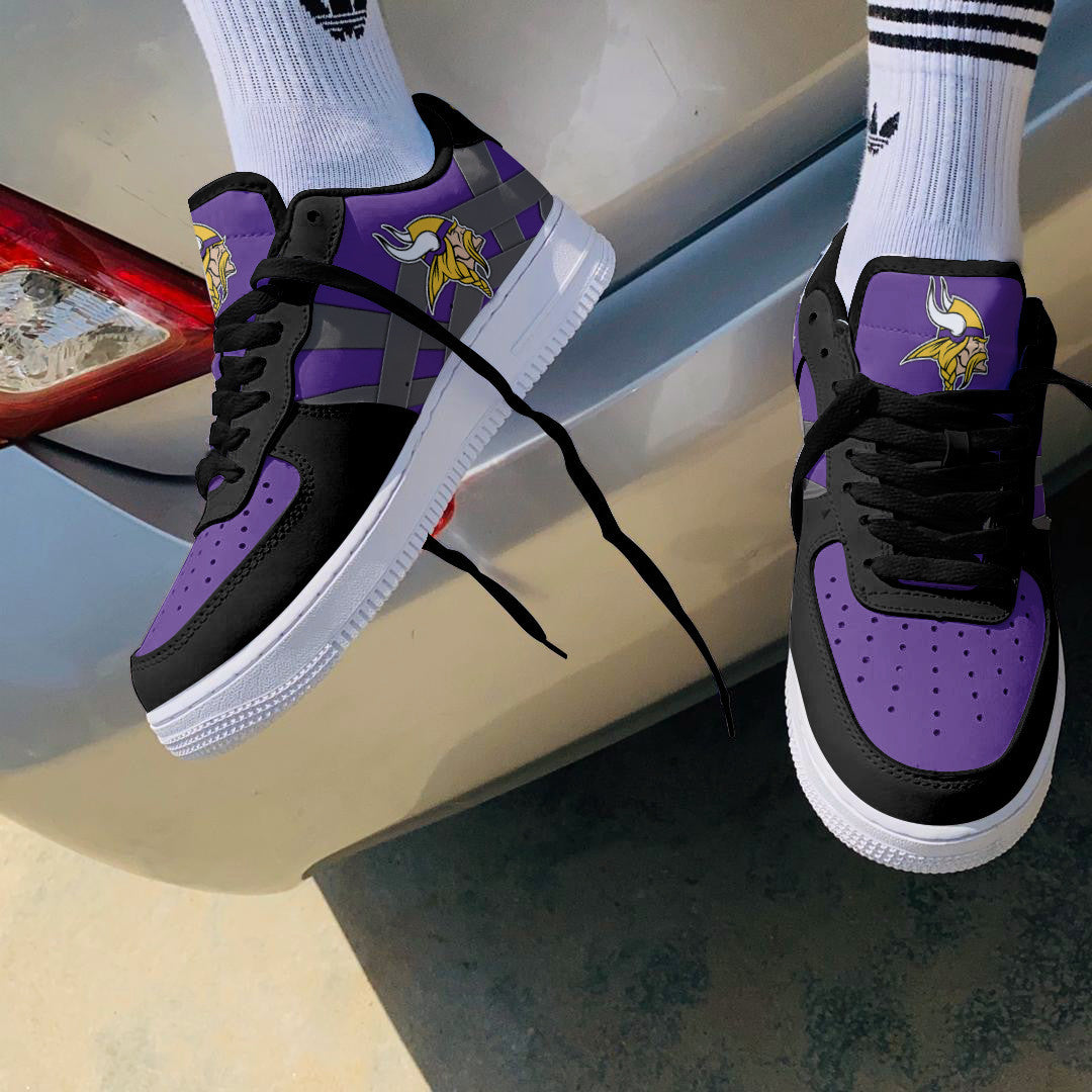 Ideafootwear Minnesota Vikings NFL Air Low-Top Sneakers Shoes For Men And Women