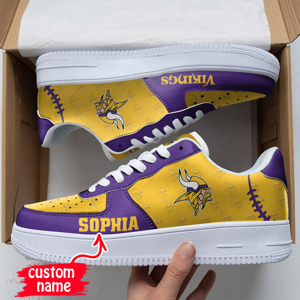 Ideafootwear Minnesota Vikings NFL Air Low-Top Sneakers Shoes For Men And Women