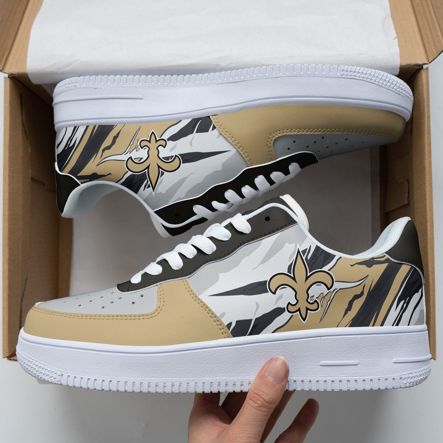 Ideafootwear New Orleans Saints NFL Air Low-Top Sneakers Shoes For Men And Women