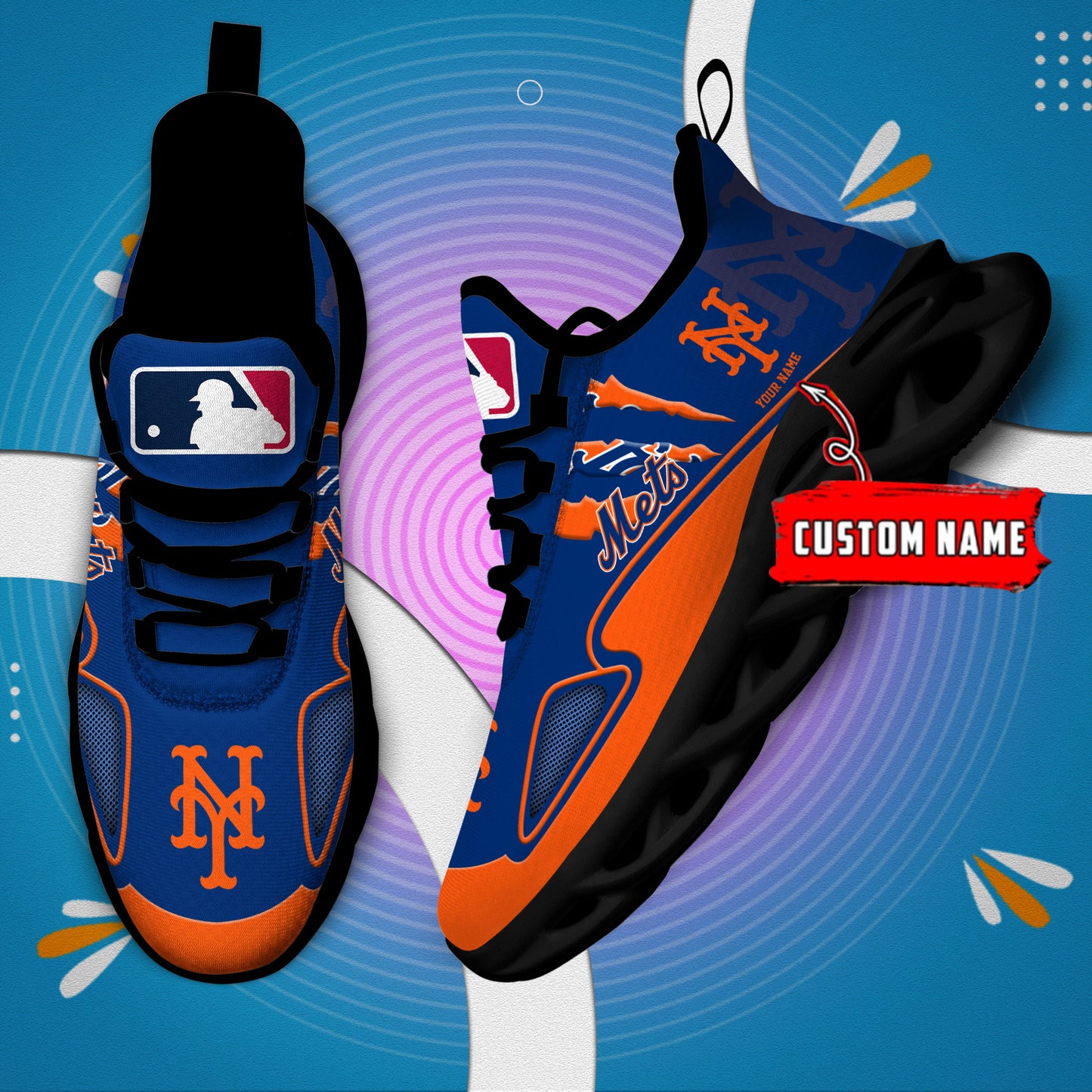 Ideafootwear New York Mets Max Soul Shoes Sneakers For Men And Women