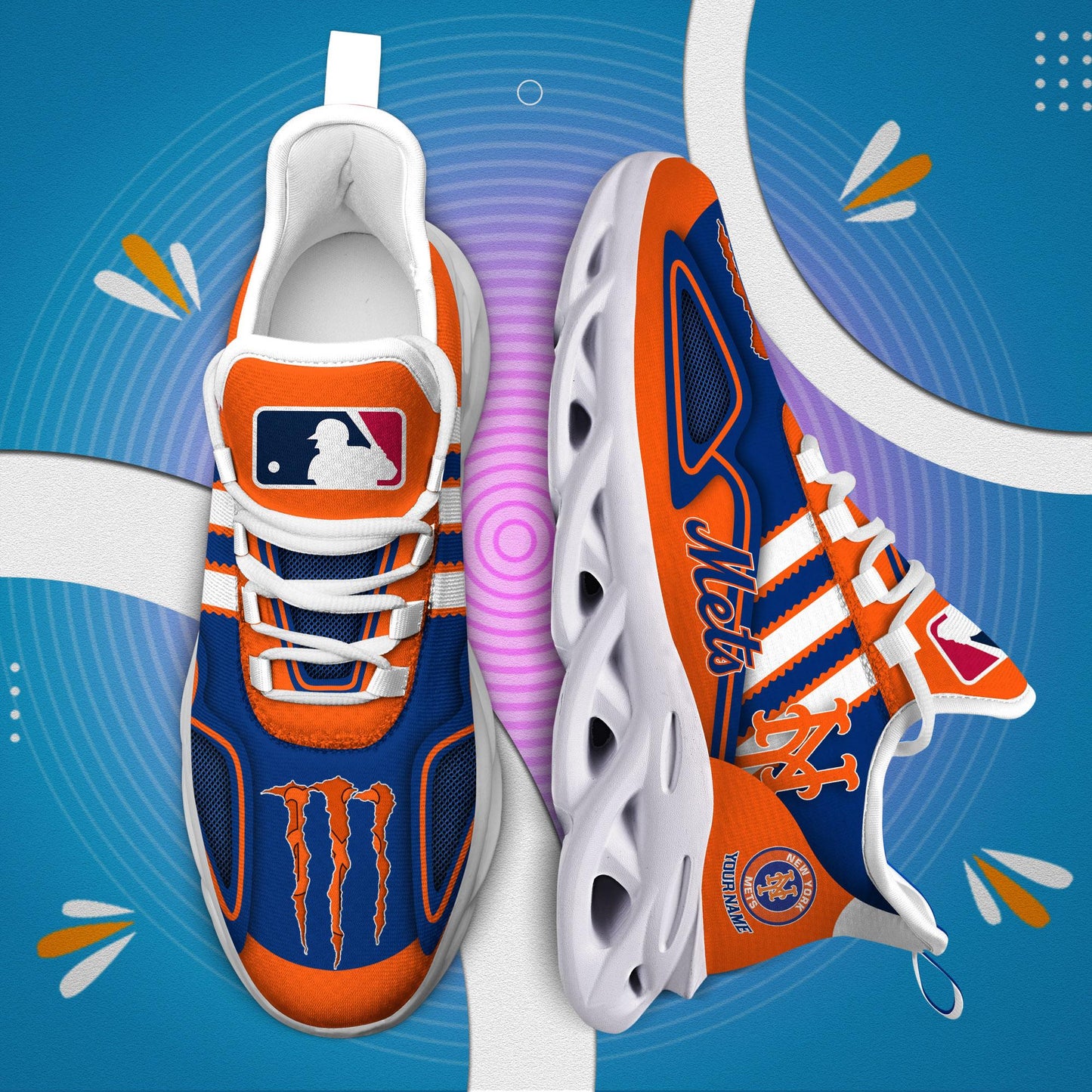 Ideafootwear New York Mets Max Soul Shoes Sneakers For Men And Women
