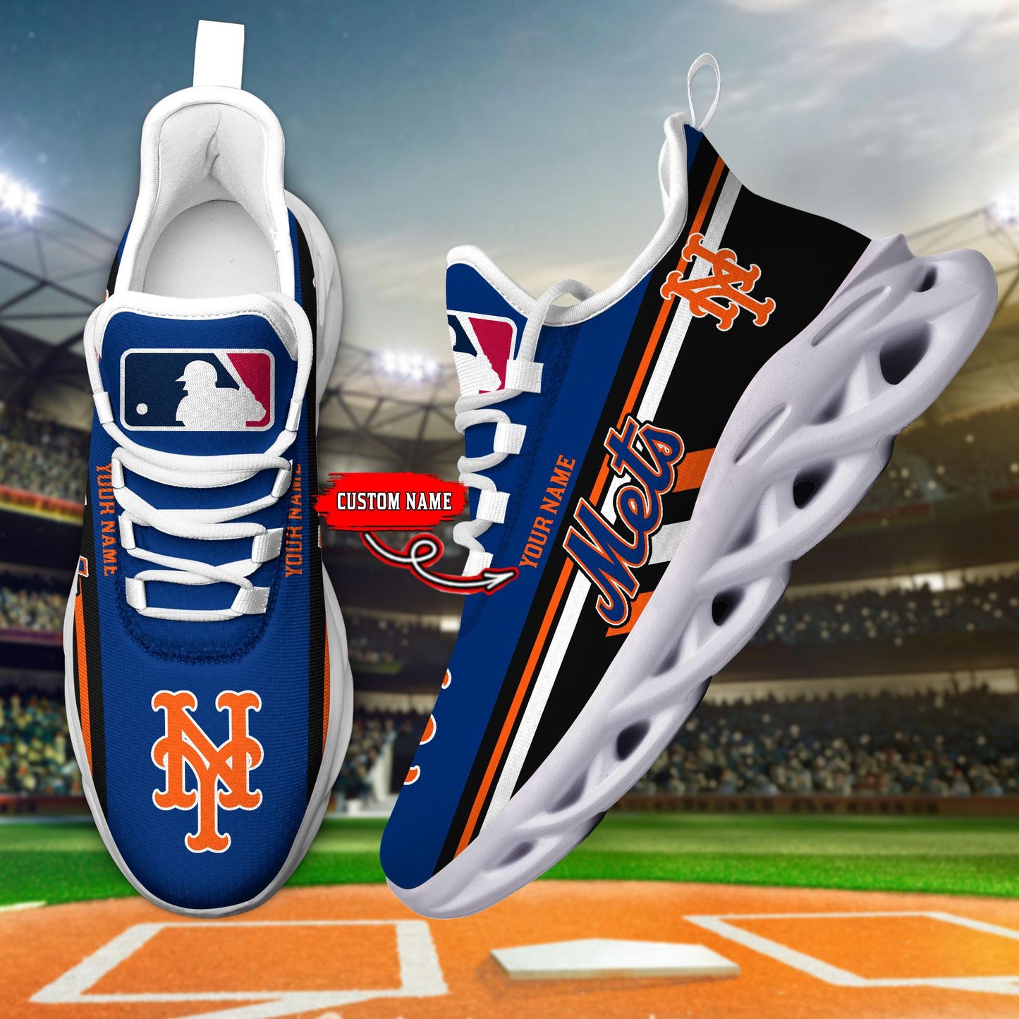 Ideafootwear New York Mets Max Soul Shoes Sneakers For Men And Women