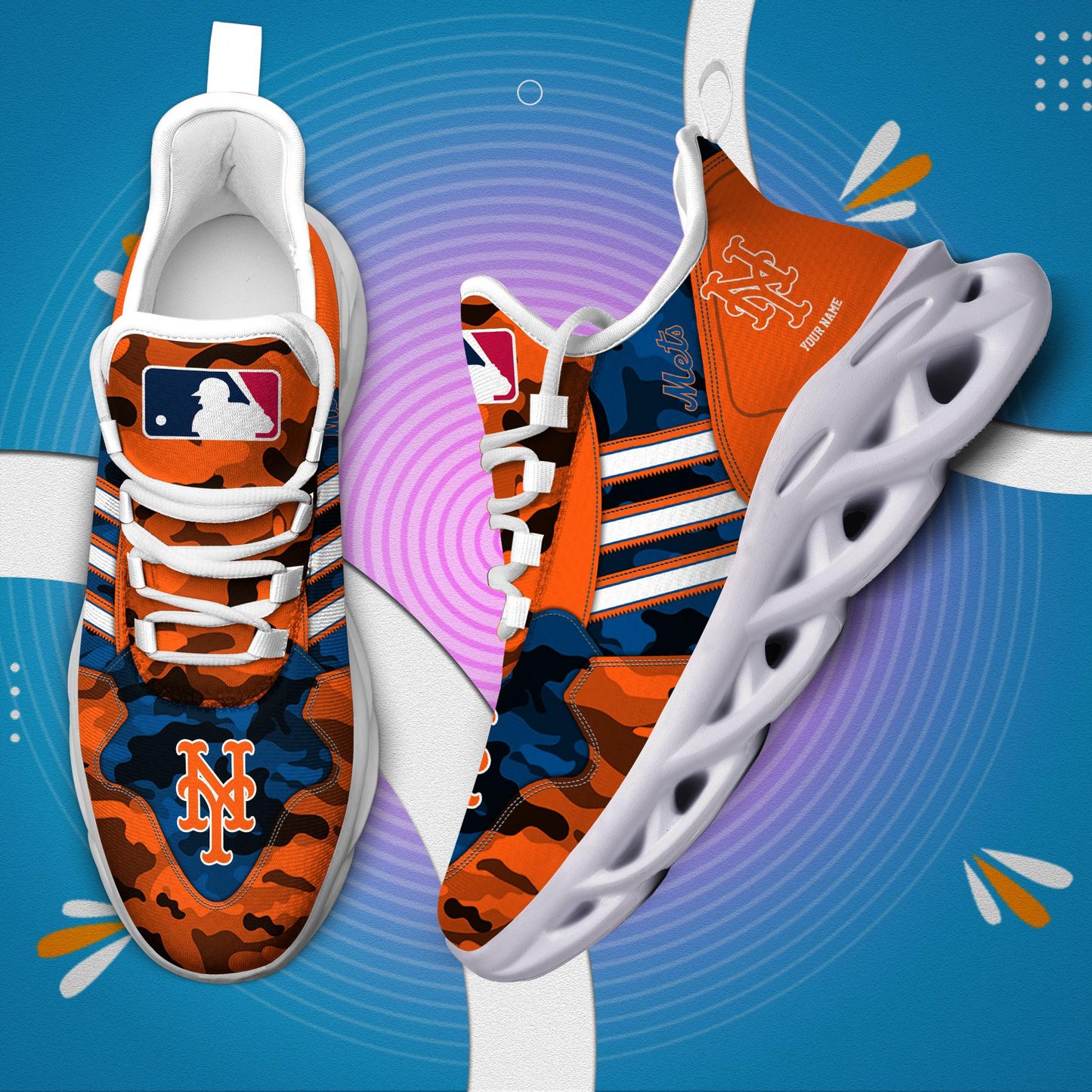 Ideafootwear New York Mets Max Soul Shoes Sneakers For Men And Women