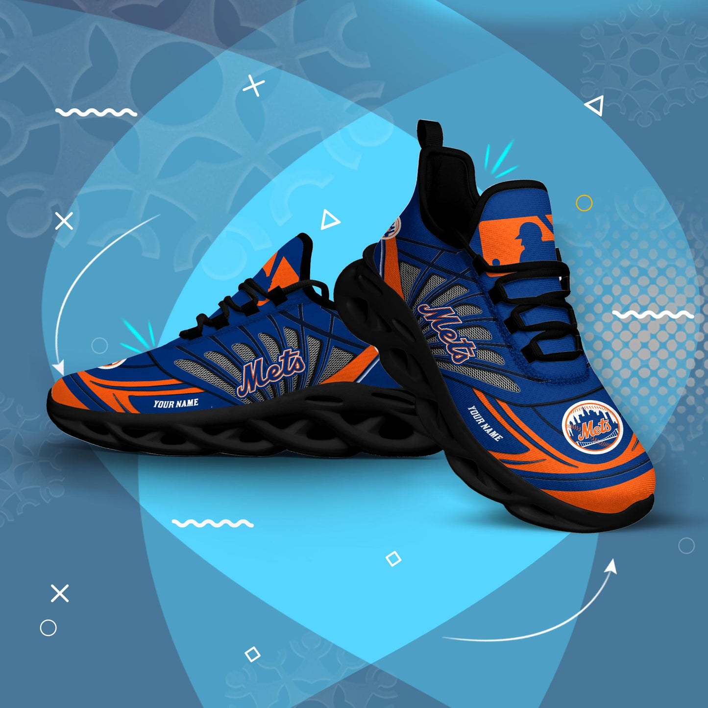 Ideafootwear New York Mets Max Soul Shoes Sneakers For Men And Women