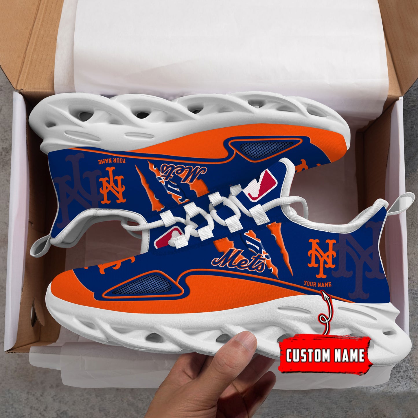 Ideafootwear New York Mets Max Soul Shoes Sneakers For Men And Women
