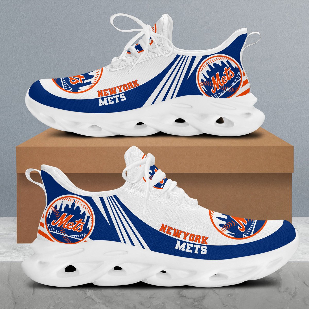 Ideafootwear New York Mets Max Soul Shoes Sneakers For Men And Women