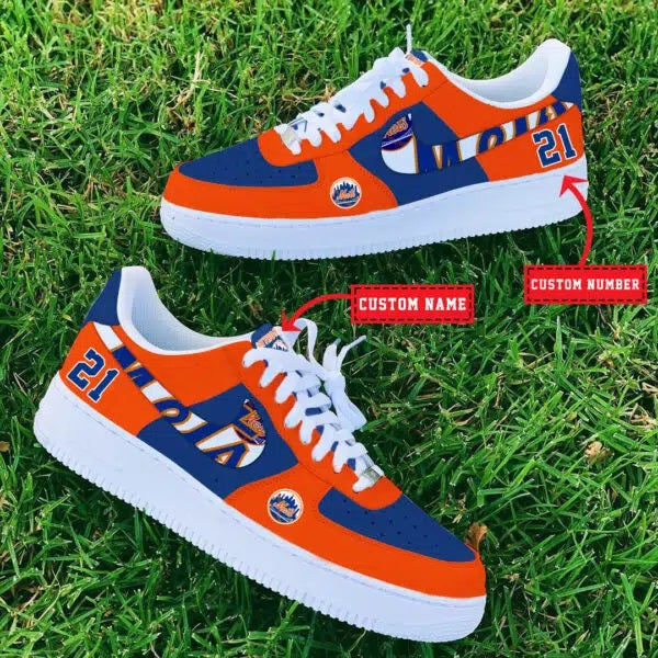 Ideafootwear New York Mets MLB Air Low-Top Sneakers Shoes For Men And Women