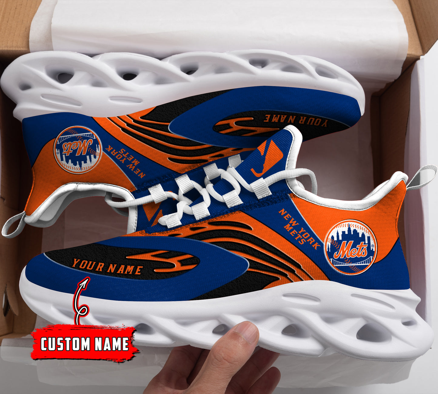 Ideafootwear New York Mets MLB Max Soul Shoes Sneakers For Men And Women