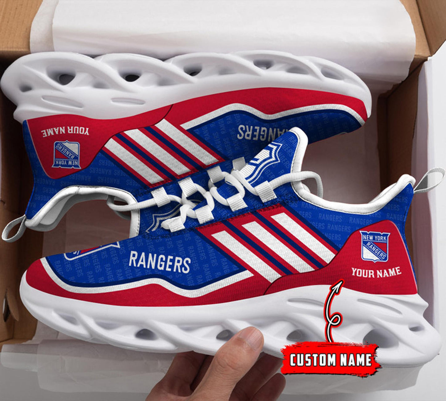 Ideafootwear New York Rangers Max Soul Shoes Sneakers For Men And Women